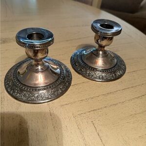 Silver plated Candlesticks Pair Derby S.P.Co International S.Co EPNS WM.Mounts